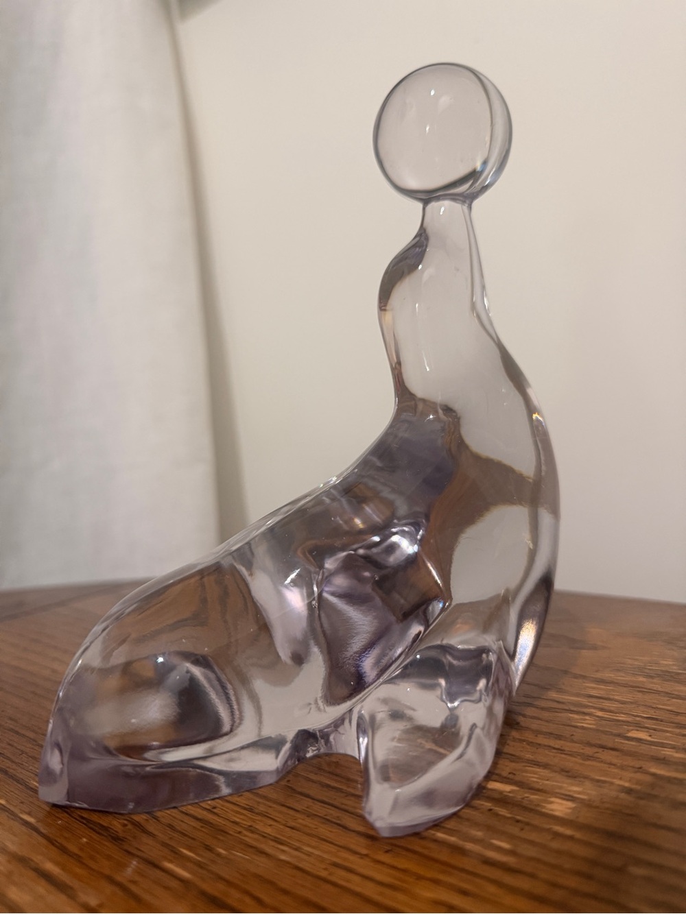 Vintage New Martinsville #452 Seal With Ball Glass Bookend Figurine 7”